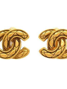CHANEL Gold Hardware Clip On Earrings
